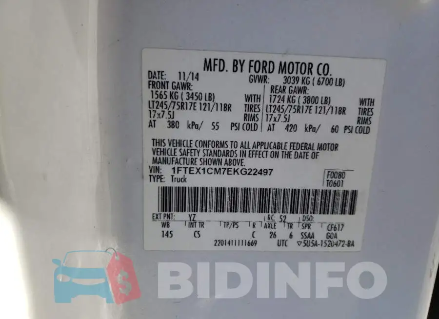 1FTEX1CM7EKG22497 Photo# 12