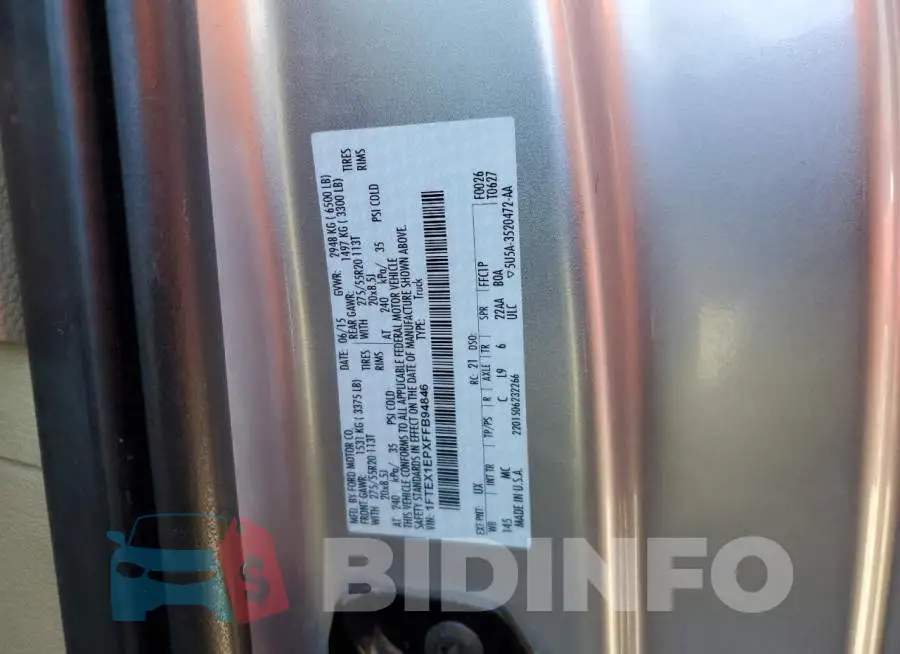 1FTEX1EPXFFB94846 Photo# 12