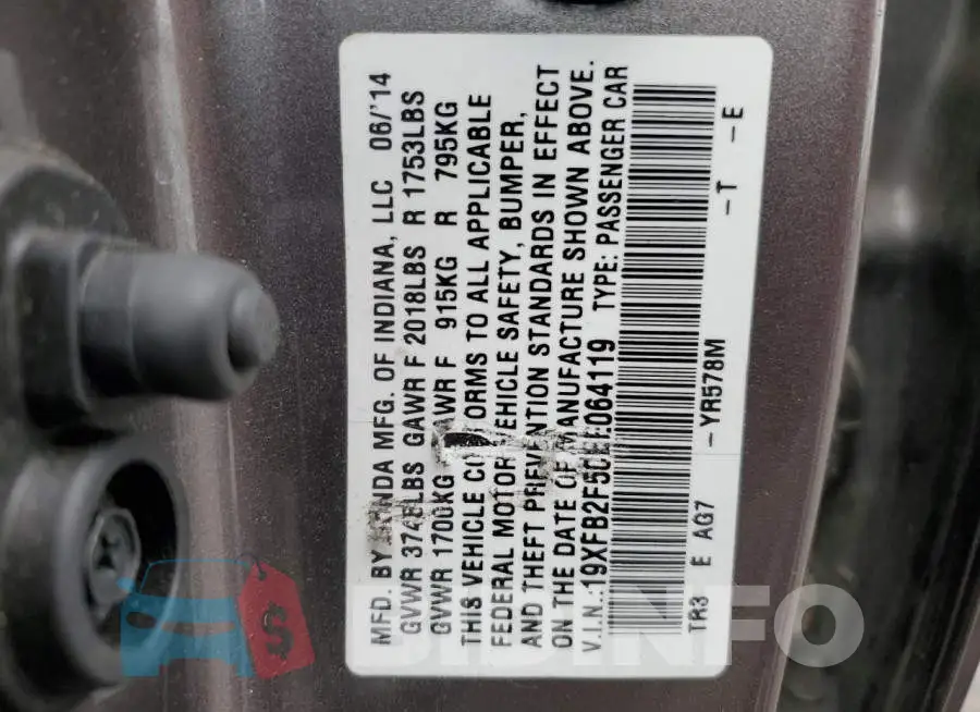 19XFB2F50EE064119 Photo# 12