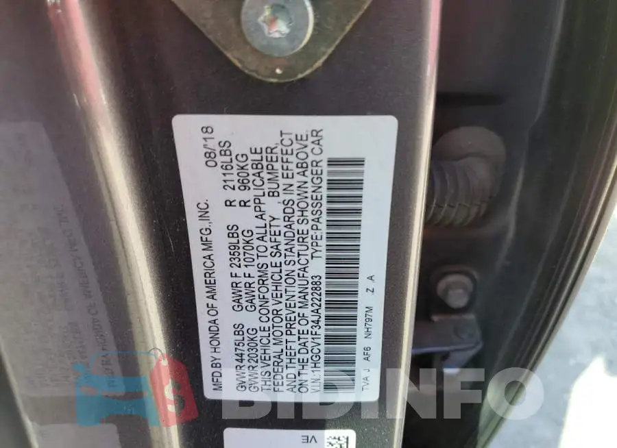1HGCV1F34JA222883 Photo# 12