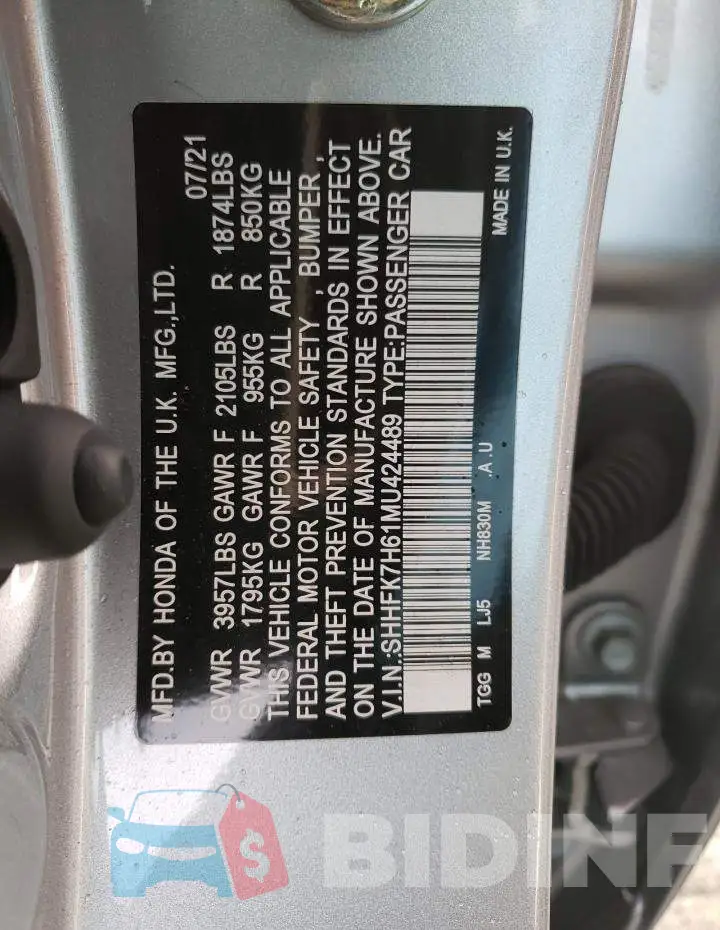 SHHFK7H61MU424489 Photo# 12