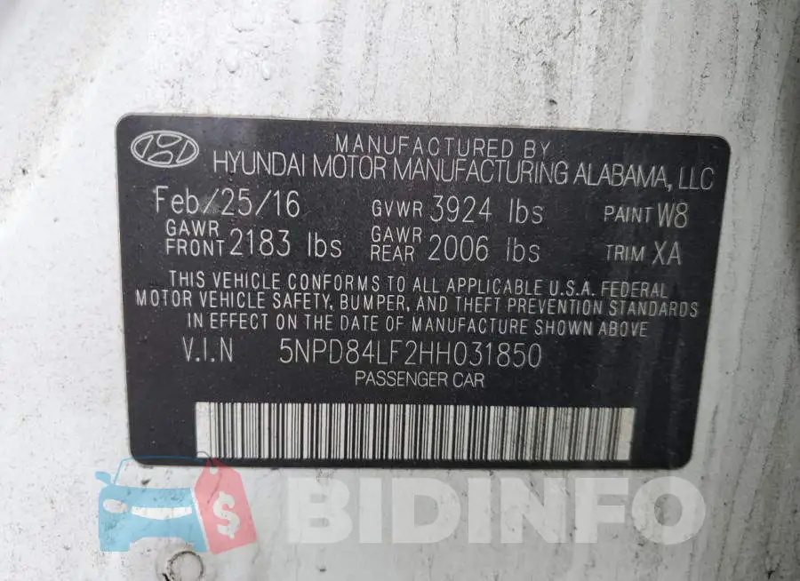 5NPD84LF2HH031850 Photo# 12