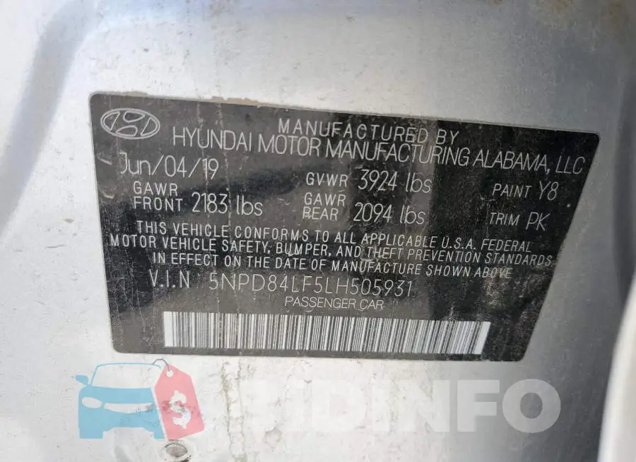 5NPD84LF5LH505931 Photo# 12