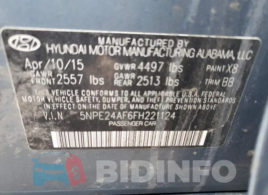 5NPE24AF6FH221124 Photo# 13