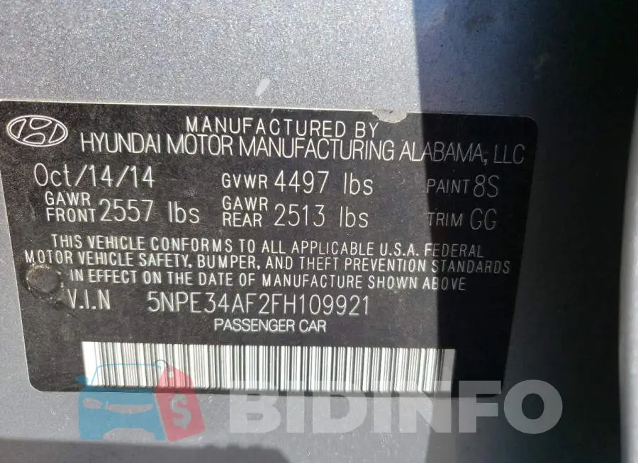 5NPE34AF2FH109921 Photo# 13