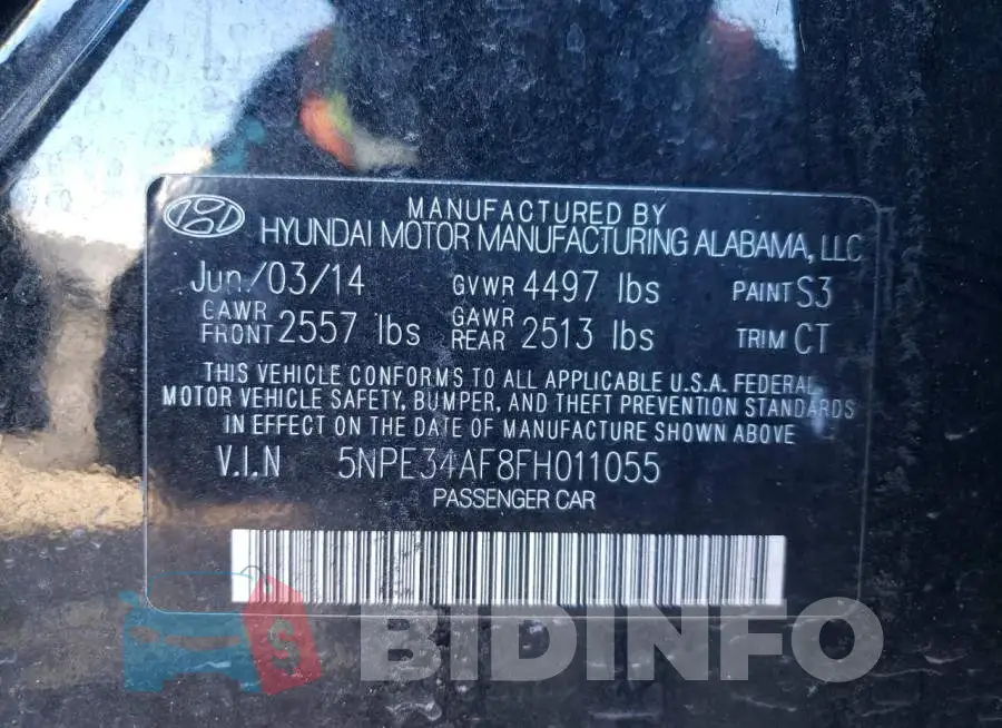 5NPE34AF8FH011055 Photo# 10
