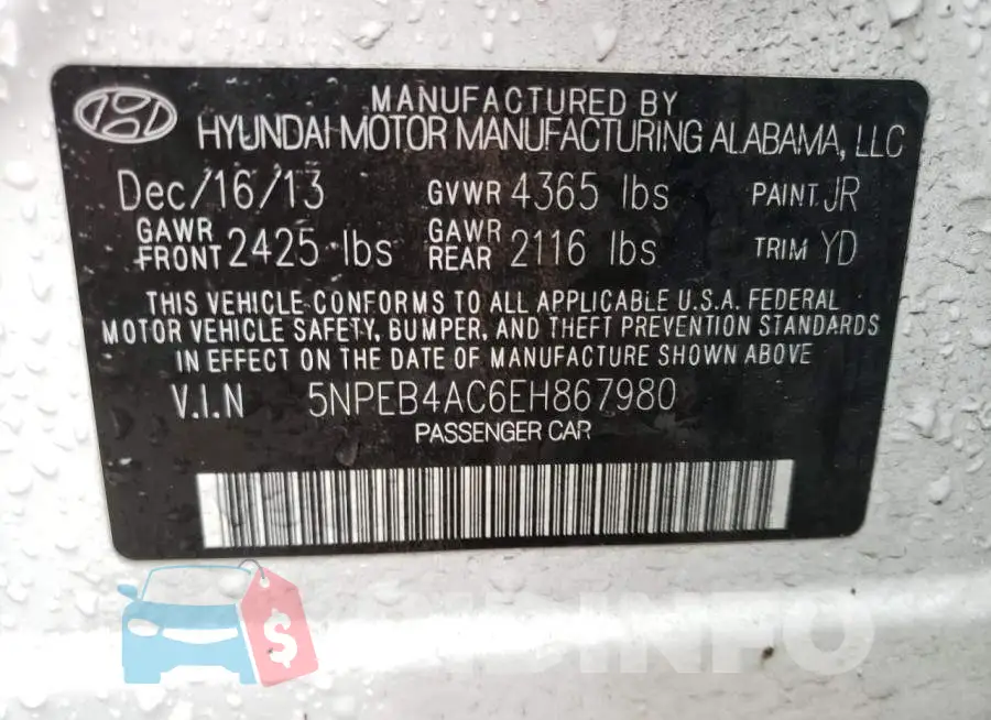 5NPEB4AC6EH867980 Photo# 13