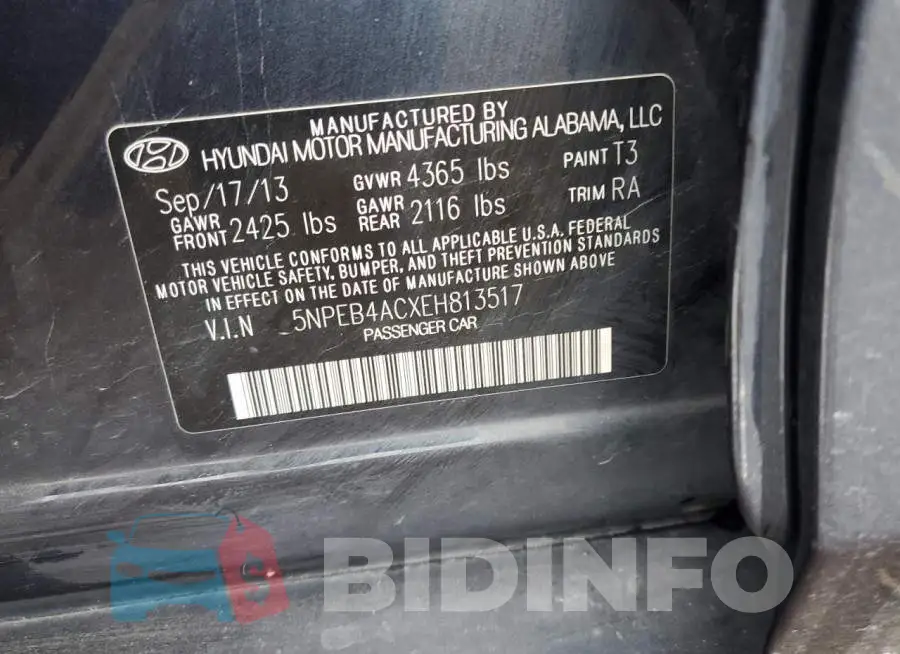 5NPEB4ACXEH813517 Photo# 12
