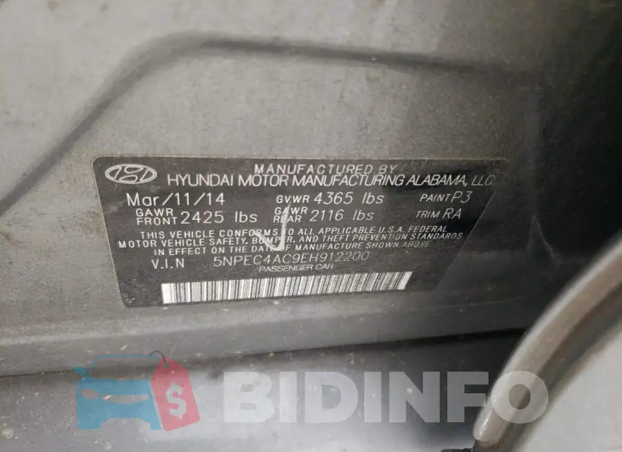 5NPEC4AC9EH912200 Photo# 12