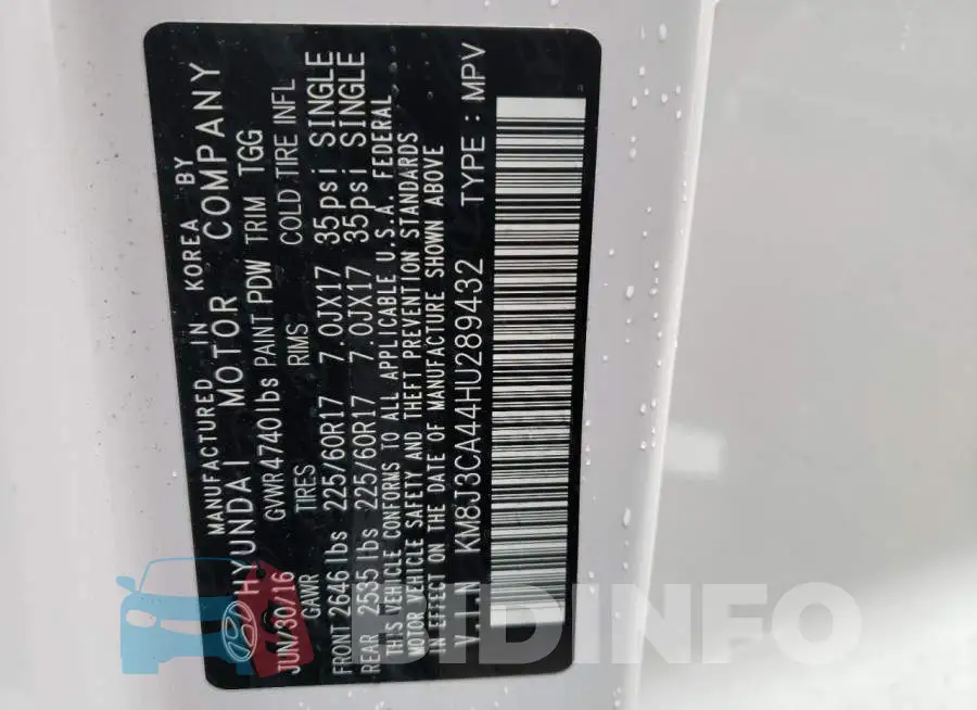 KM8J3CA44HU289432 Photo# 13
