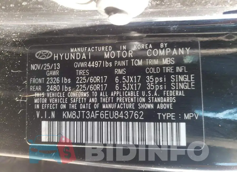 KM8JT3AF6EU843762 Photo# 14
