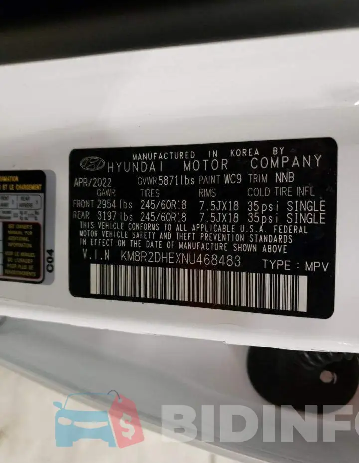 KM8R2DHEXNU468483 Photo# 13