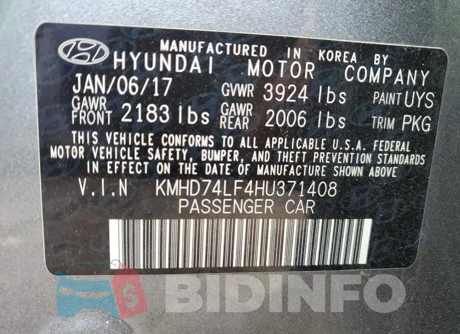 KMHD74LF4HU371408 Photo# 12