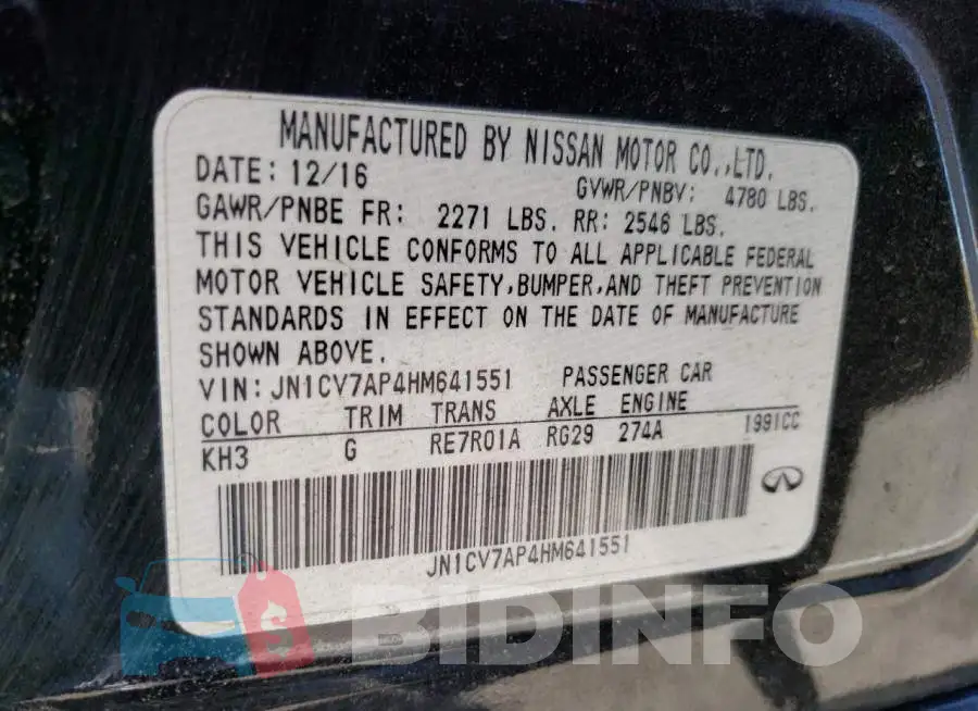 JN1CV7AP4HM641551 Photo# 13
