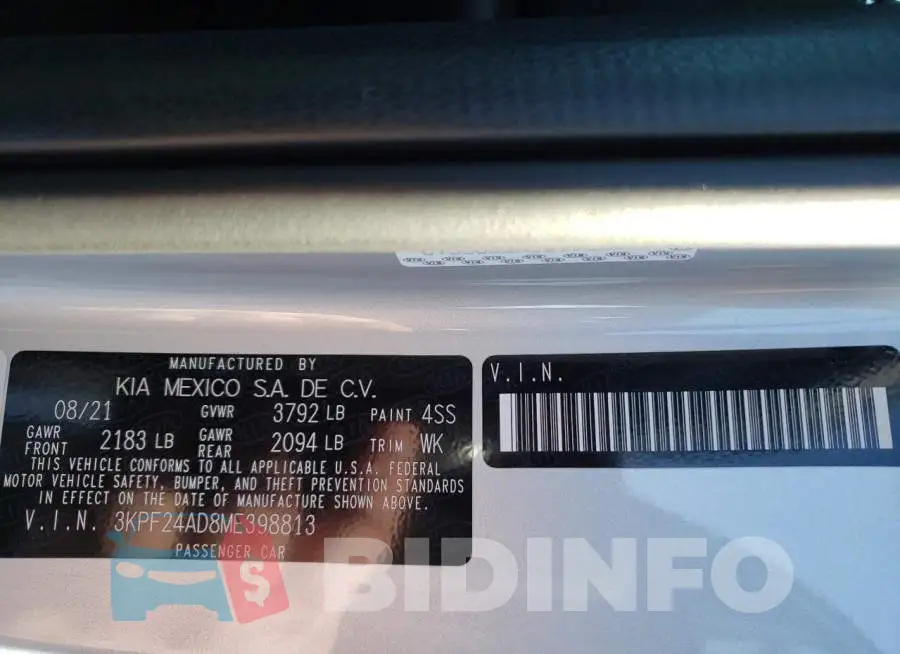 3KPF24AD8ME398813 Photo# 12