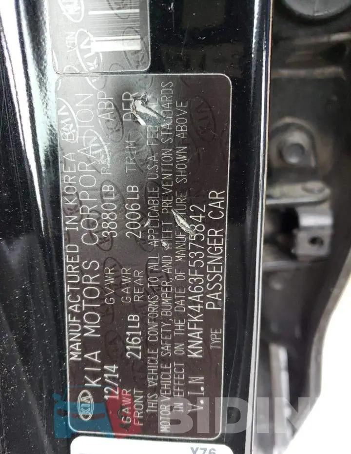 KNAFK4A63F5375842 Photo# 12