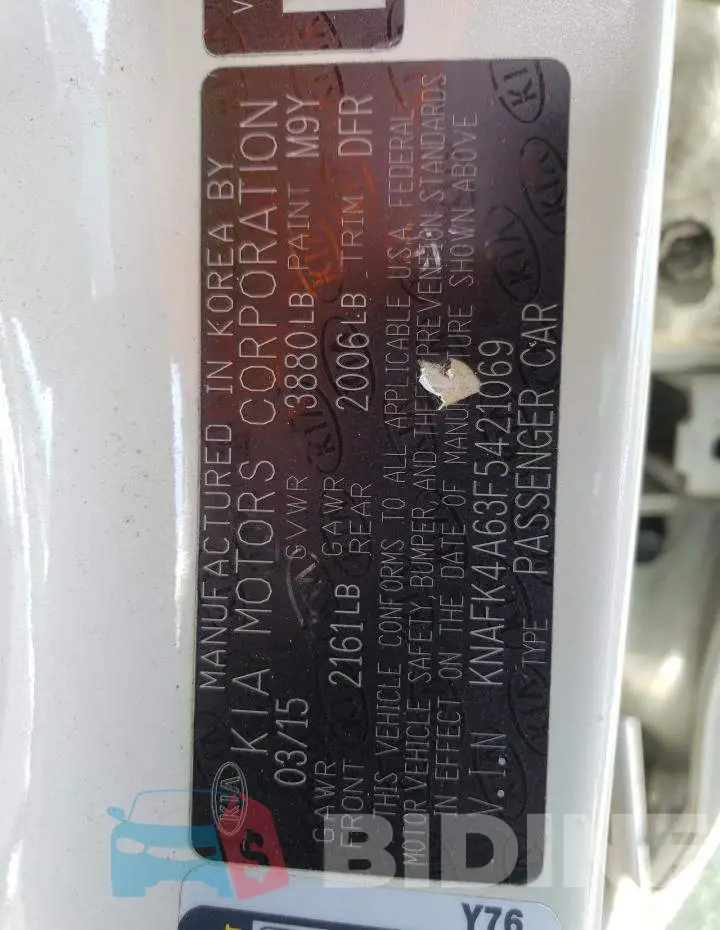KNAFK4A63F5421069 Photo# 12