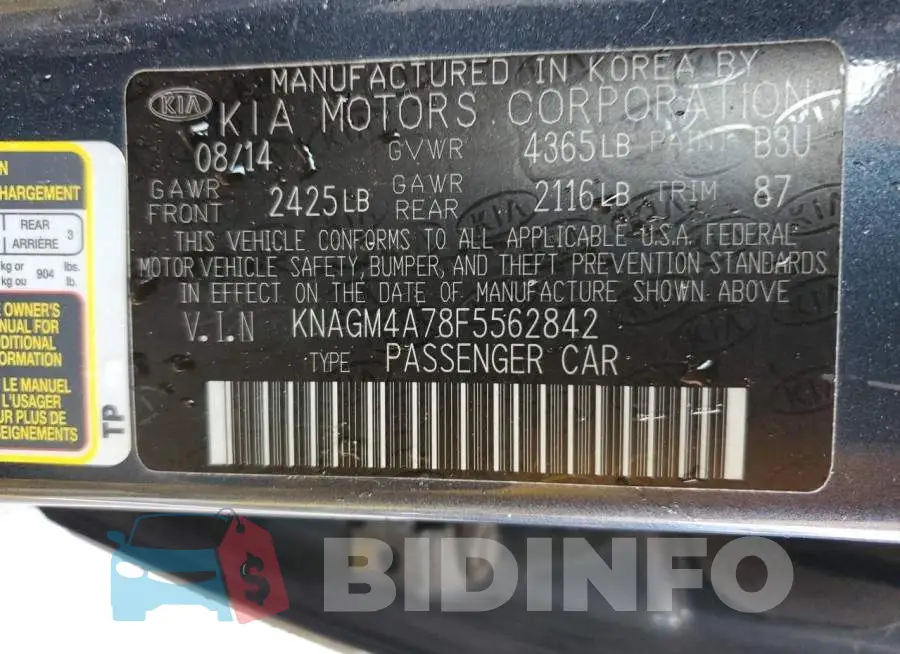 KNAGM4A78F5562842 Photo# 12