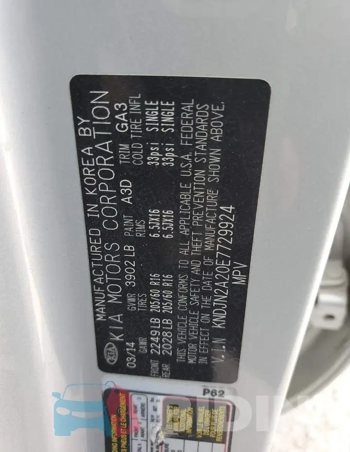 KNDJN2A20E7729924 Photo# 12