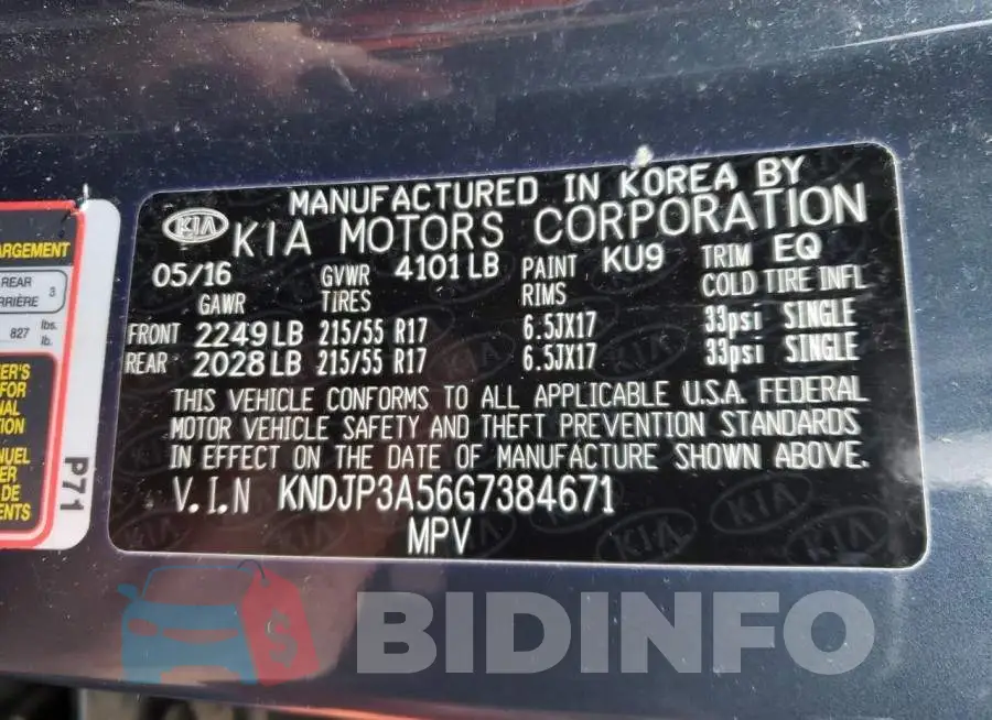 KNDJP3A56G7384671 Photo# 13