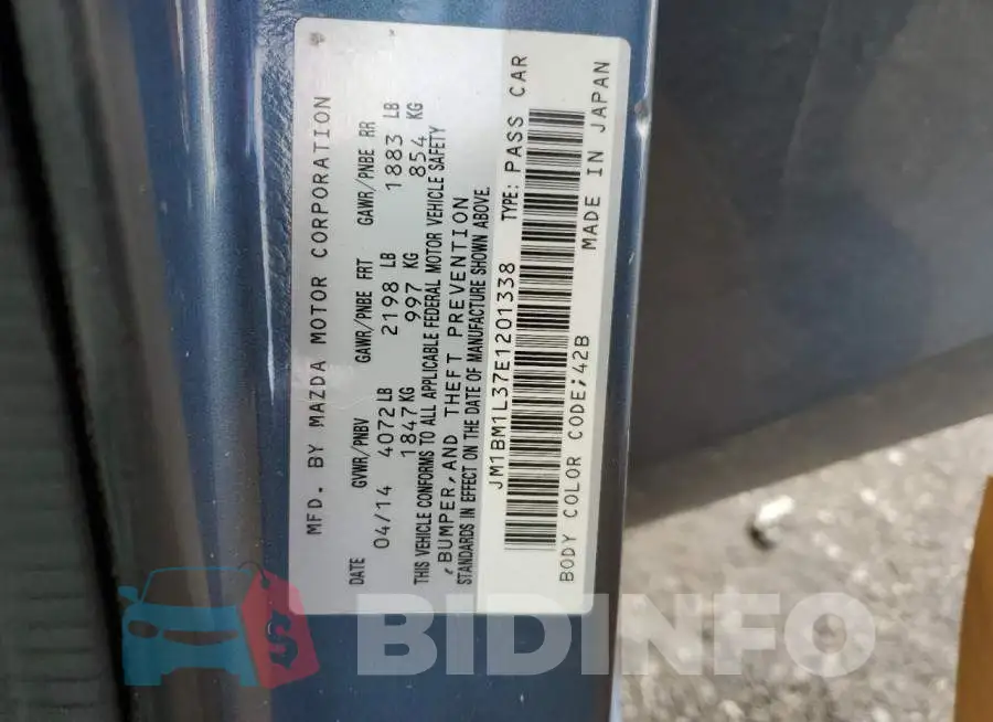 JM1BM1L37E1201338 Photo# 13