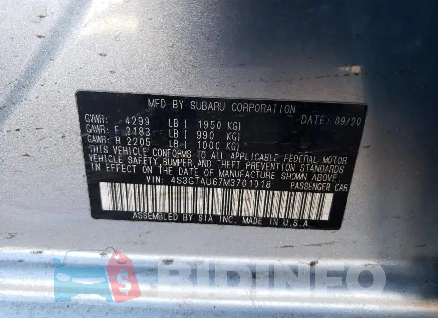 4S3GTAU67M3701018 Photo# 12