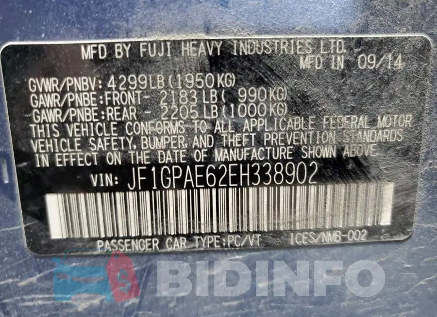 JF1GPAE62EH338902 Photo# 12