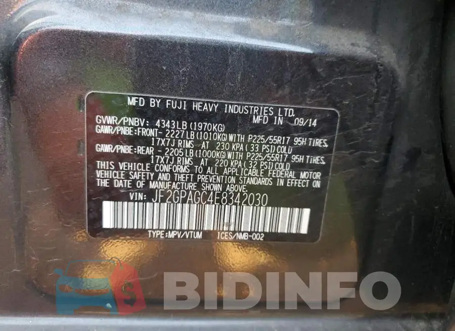JF2GPAGC4E8342030 Photo# 12