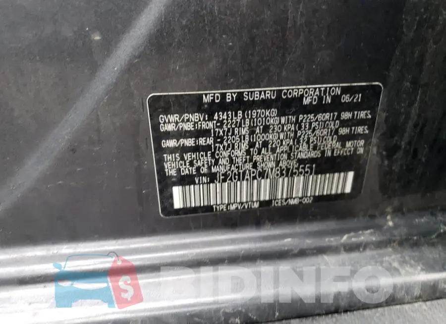 JF2GTAPC7M8375551 Photo# 12