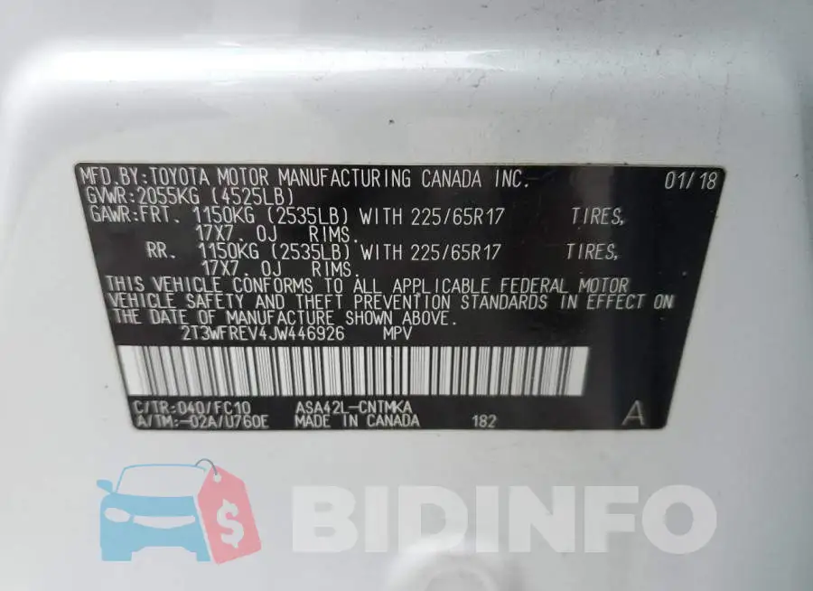 2T3WFREV4JW446926 Photo# 13