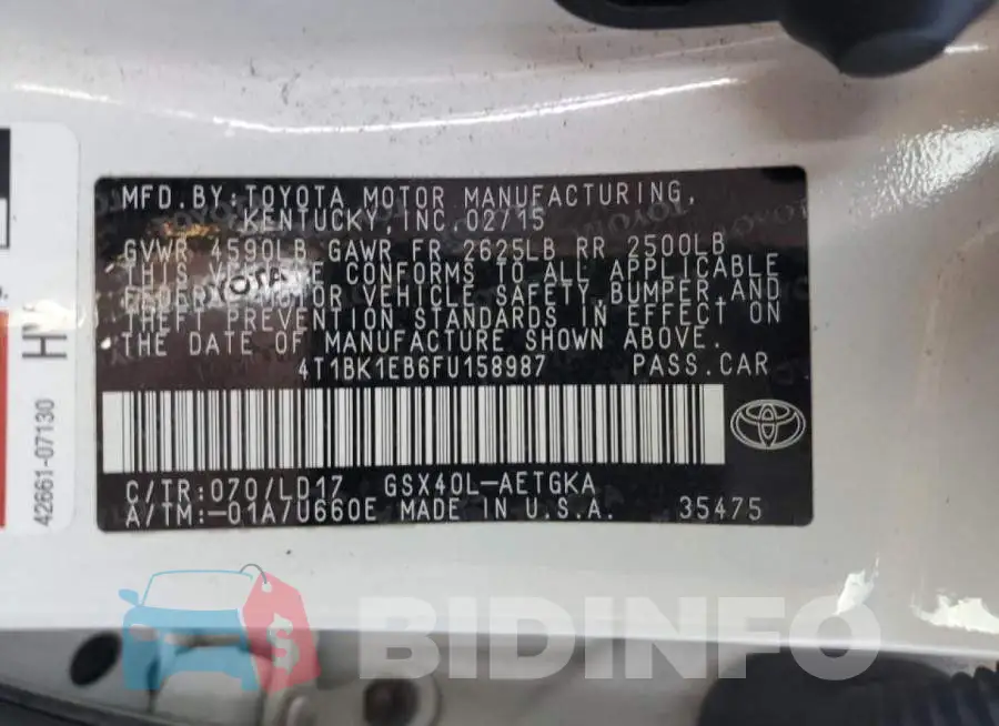 4T1BK1EB6FU158987 Photo# 13