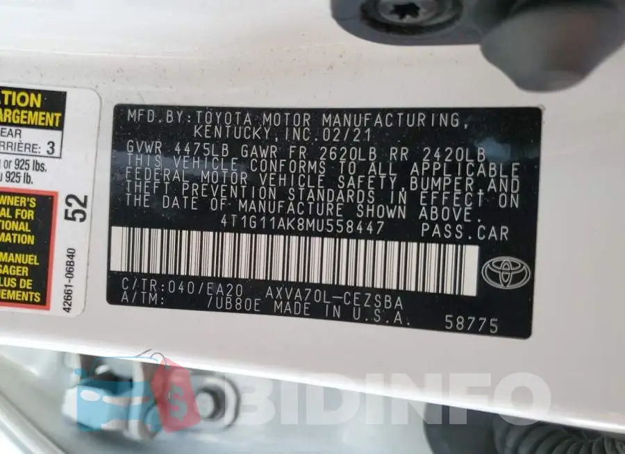 4T1G11AK8MU558447 Photo# 12
