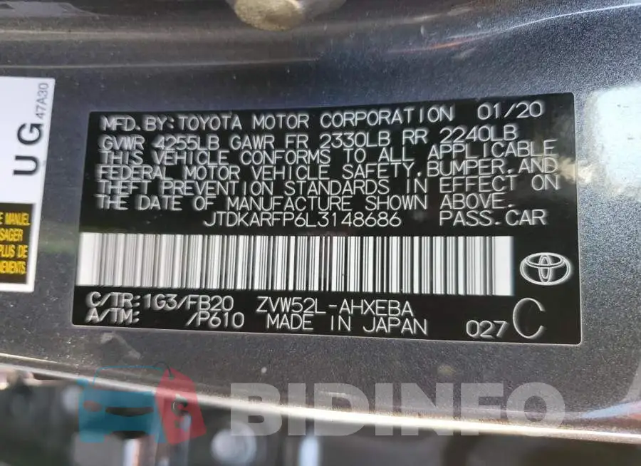 JTDKARFP6L3148686 Photo# 12