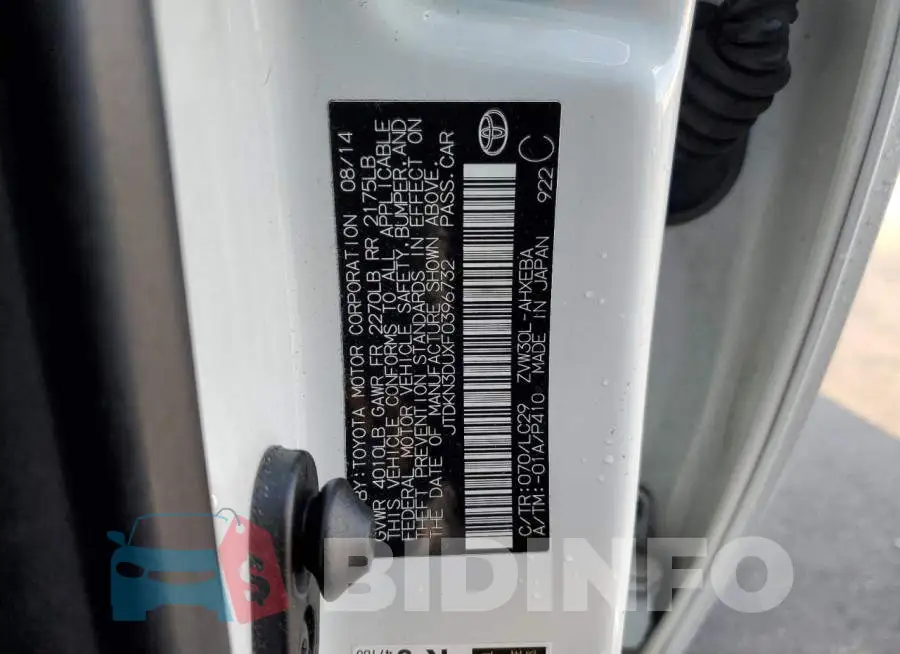 JTDKN3DUXF0396732 Photo# 12