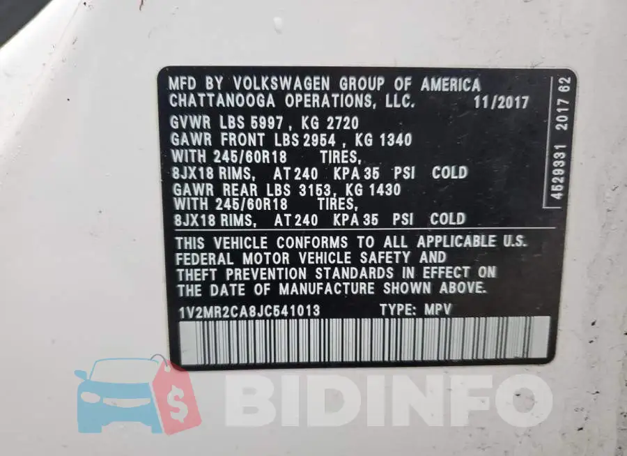 1V2MR2CA8JC541013 Photo# 13
