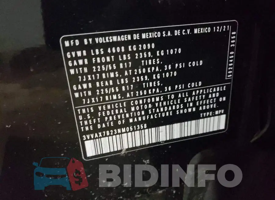 3VVAX7B23NM051358 Photo# 13