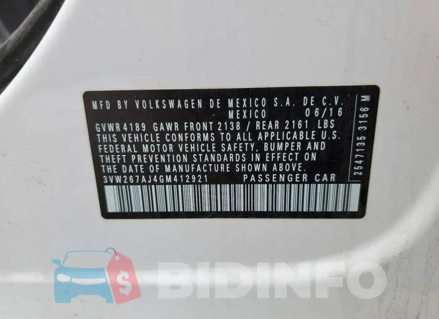 3VW267AJ4GM412921 Photo# 12