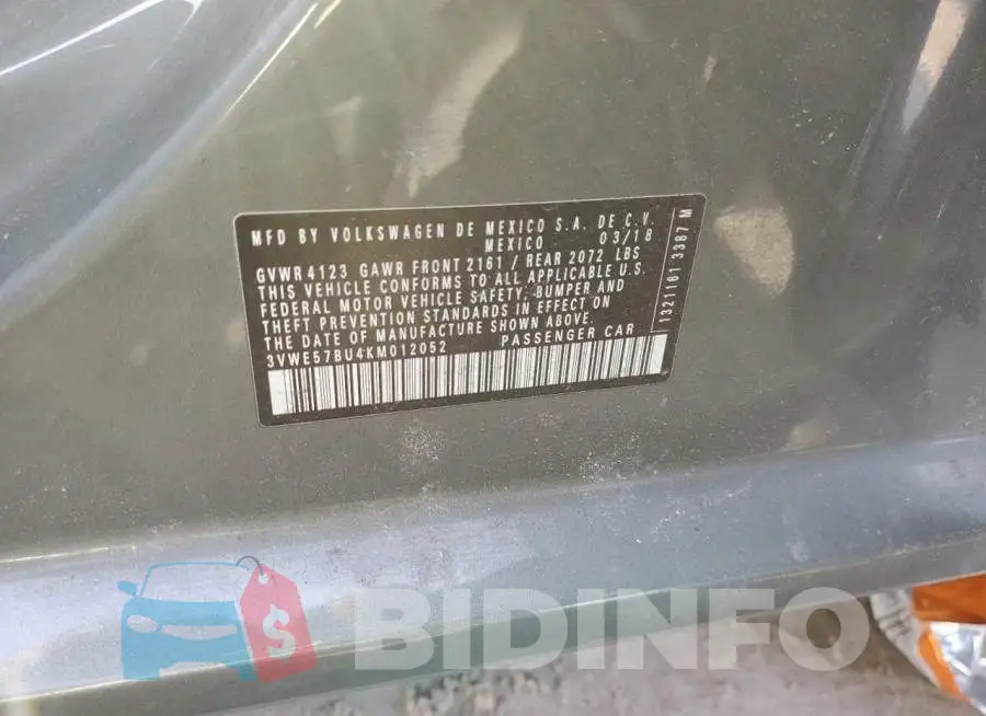 3VWE57BU4KM012052 Photo# 12