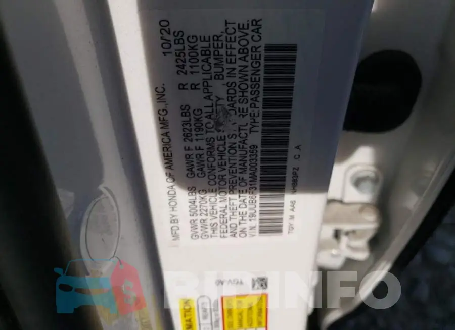 19UUB6F31MA003359 Photo# 12