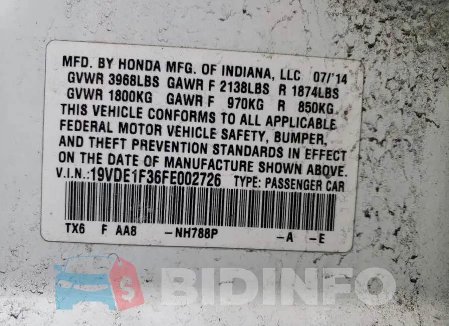 19VDE1F36FE002726 Photo# 12