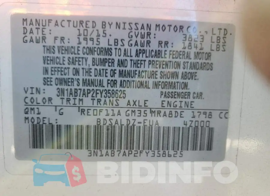 3N1AB7AP2FY358625 Photo# 13