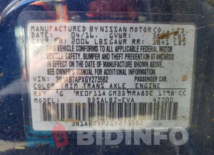 3N1AB7APXGY273582 Photo# 12