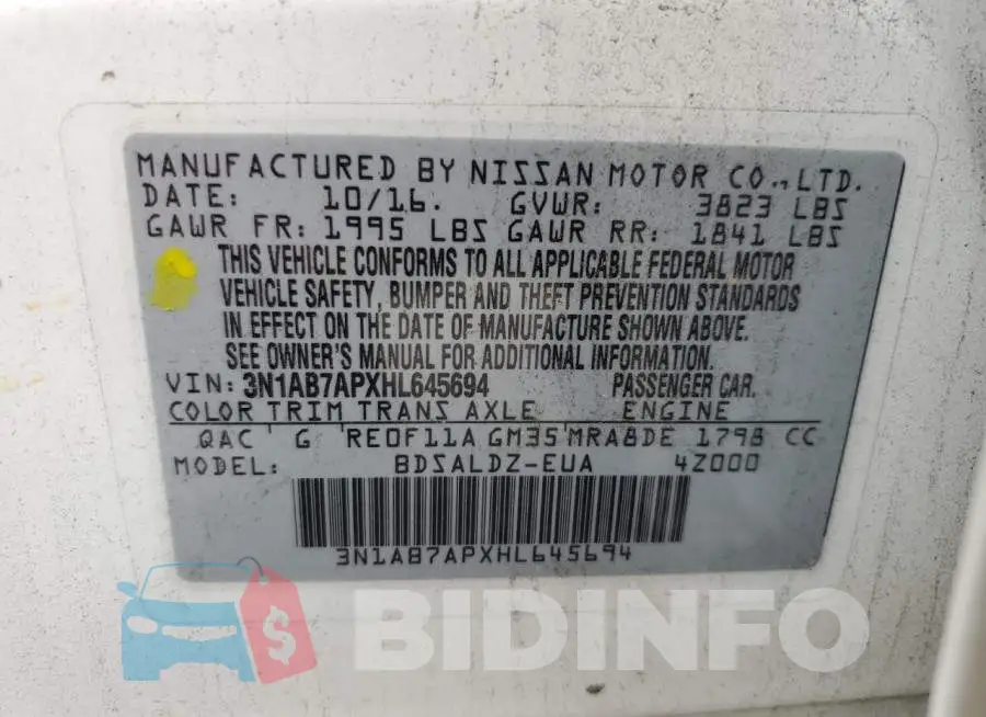 3N1AB7APXHL645694 Photo# 12