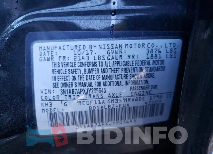 3N1AB7APXJY205645 Photo# 13