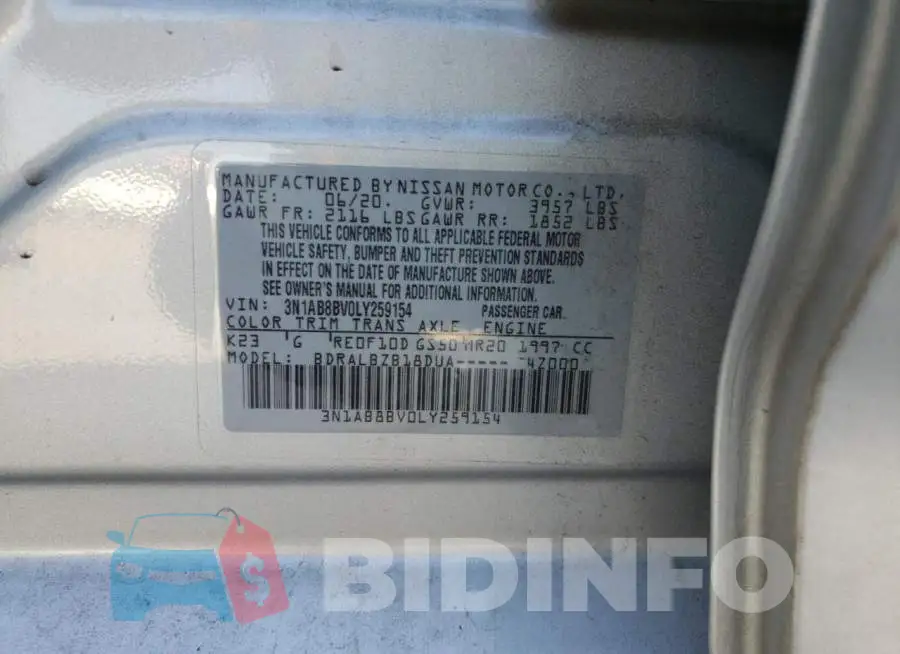 3N1AB8BV0LY259154 Photo# 13