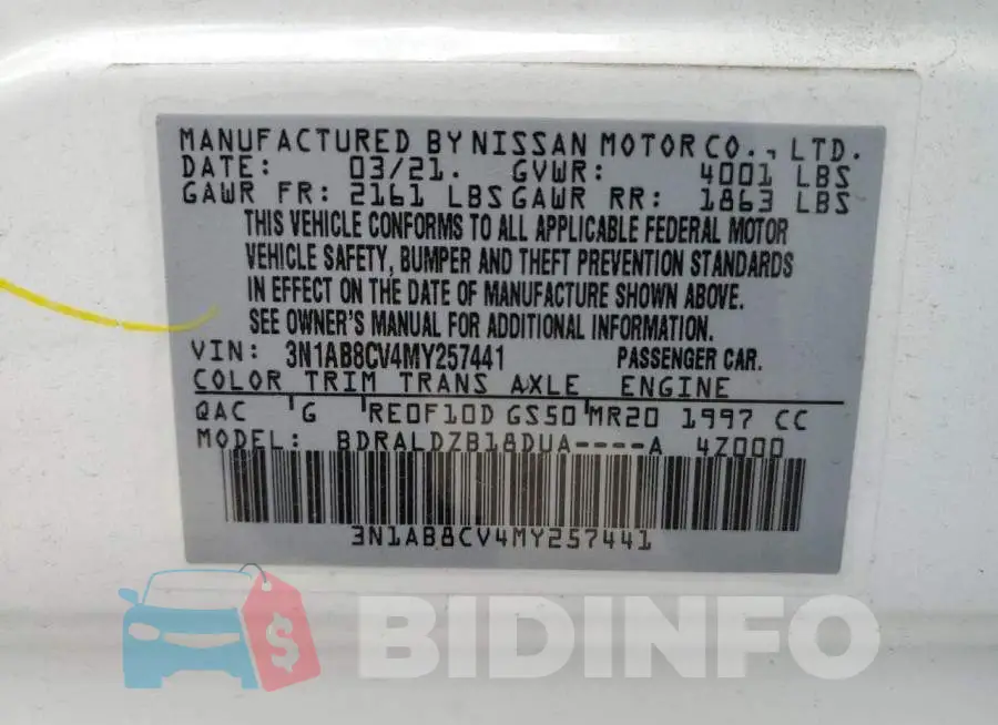 3N1AB8CV4MY257441 Photo# 13