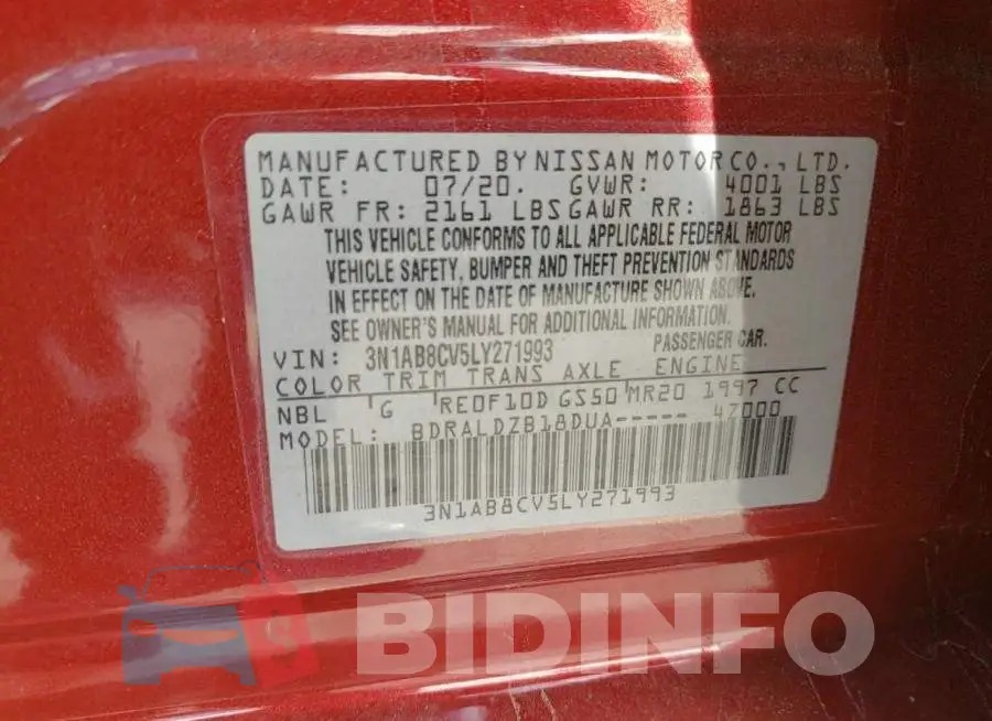 3N1AB8CV5LY271993 Photo# 12