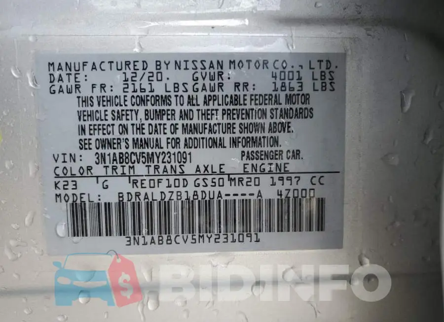 3N1AB8CV5MY231091 Photo# 13