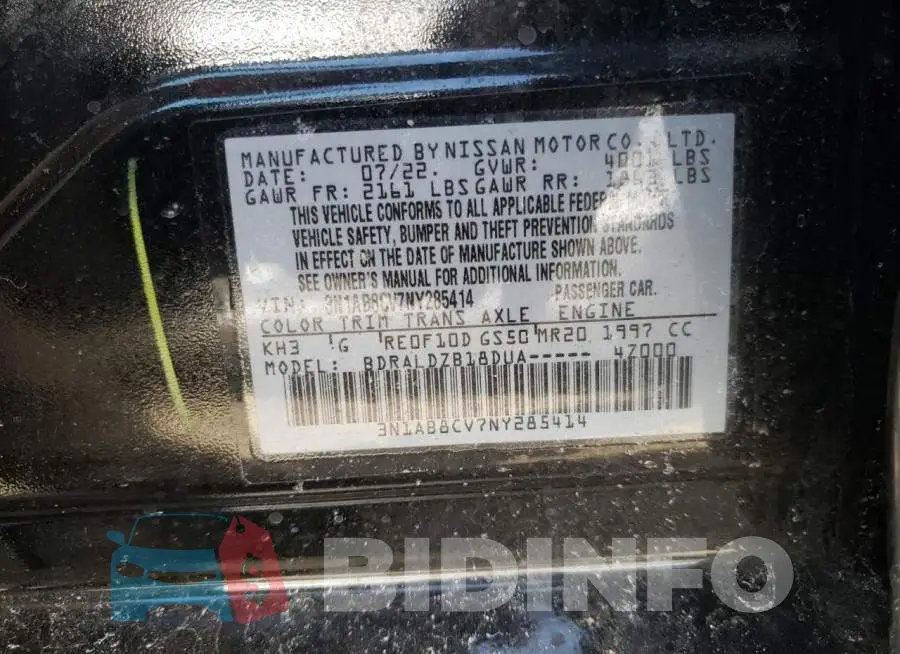 3N1AB8CV7NY285414 Photo# 12