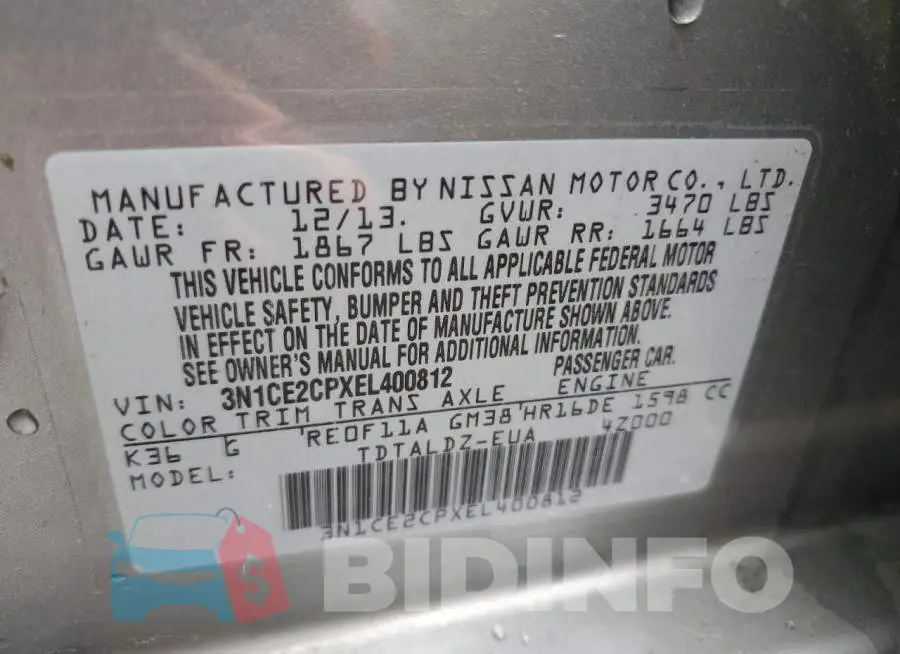 3N1CE2CPXEL400812 Photo# 12